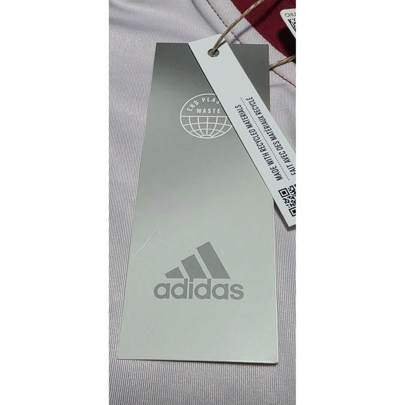 Adidas Gradient Sleeveless Polo Womens M Burgundy HA3385 Golf Shirt NWT Active - Picture 4 of 10